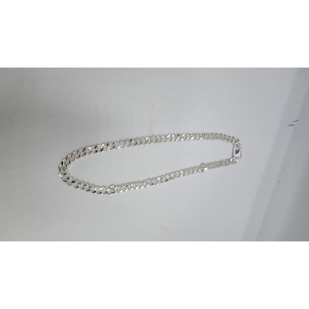 925 Sterling Plated Silver Cuban Chain Necklace